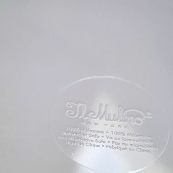 IL Mulino Spanish Tile 4 Salad and 1 Dinner Plates Blue MELAMINE Square Floral - Picture 8 of 11